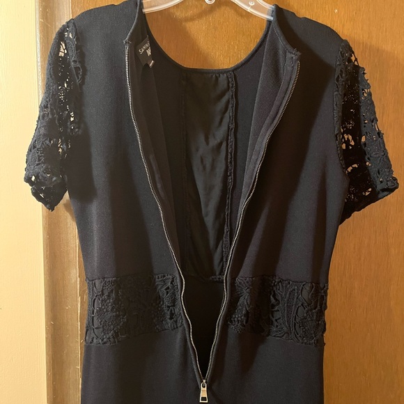 Sachin & Babi Noir Black Flutter Lace Midi Dress - Picture 6 of 7